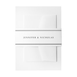 モダン・エレガント・ブラック&ホワイトの結婚式 招待状ベリーバンド