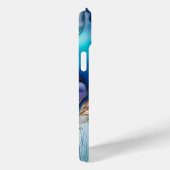 モダン エレガント ブルー ゴールド マーブル 名前入り Case-Mate iPhoneケース (裏面 / 右)