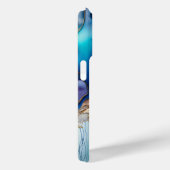 モダン エレガント ブルー ゴールド マーブル 名前入り Case-Mate iPhoneケース (裏面 / 右)