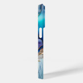 モダン エレガント ブルー ゴールド マーブル 名前入り Case-Mate iPhoneケース (裏面 / 右)