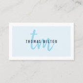 モダン エレガント ブルー ホワイト モノグラム コンサルタント 名刺 (正面)