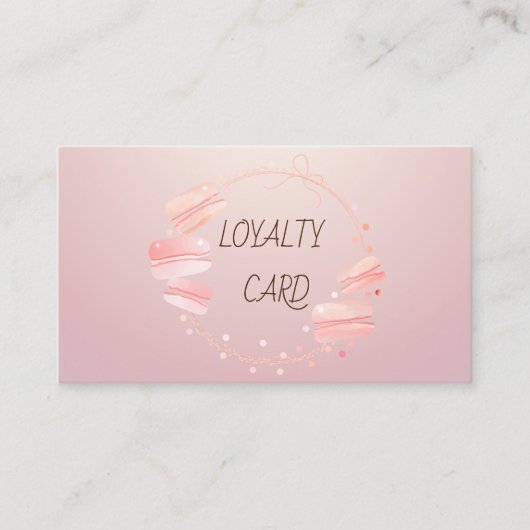 モダン エレガント プロフェッショナル ピンク マカロン ロイヤリティカード (正面)