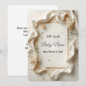 モダン エレガント ベビー アナウンスメント カード (正面/裏面)