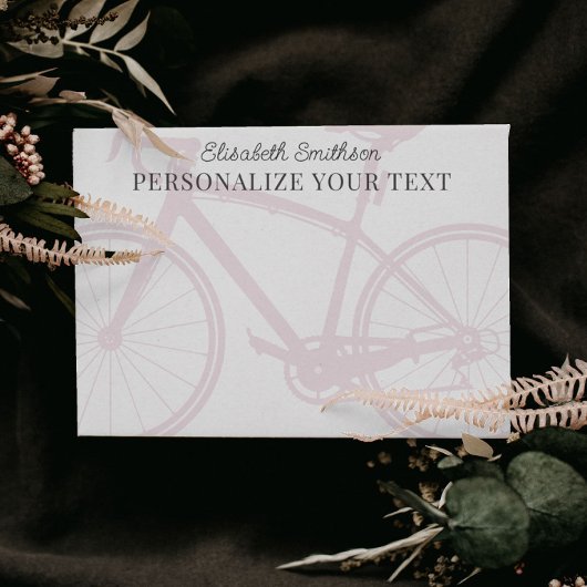 モダン エレガント ミニマリスト 自転車 ピンク パーソナル 便箋