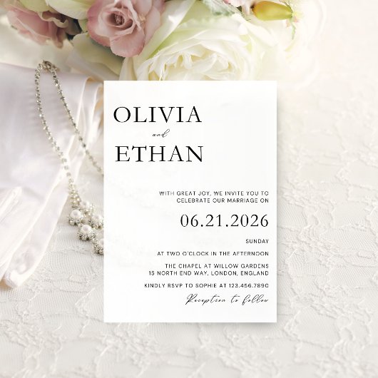 モダン・エレガント・ミニマル結婚式招待状 招待状