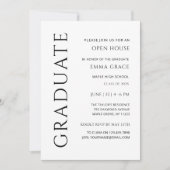 モダン エレガント ミニマル オープン ハウス 卒業式 招待状 (正面)