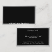 モダン エレガント ミニマル シルバー プロフェッショナル 名刺 (正面/裏面)