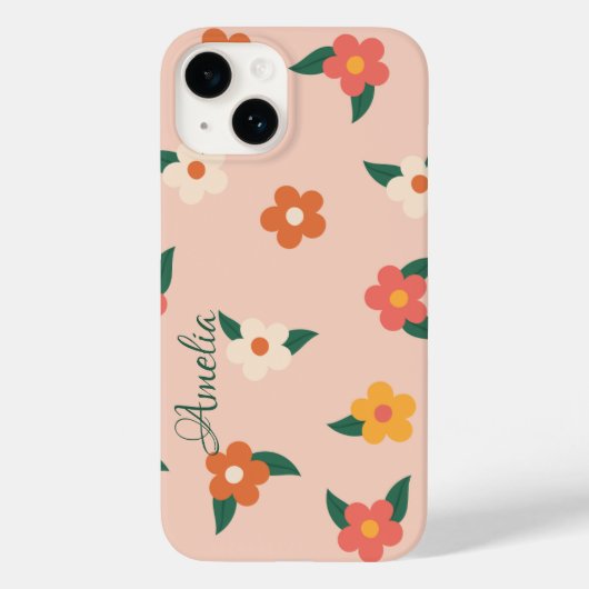 モダン エレガント レトロ ライン モノグラム Case-Mate iPhoneケース (裏面)