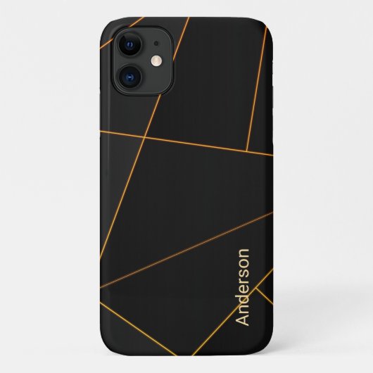 モダン エレガント レトロ ライン モノグラム Case-Mate iPhoneケース (裏面)