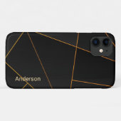 モダン エレガント レトロ ライン モノグラム Case-Mate iPhoneケース (裏面(横))