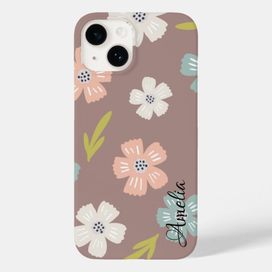 モダン エレガント レトロ ライン モノグラム Case-Mate iPhoneケース (裏面)