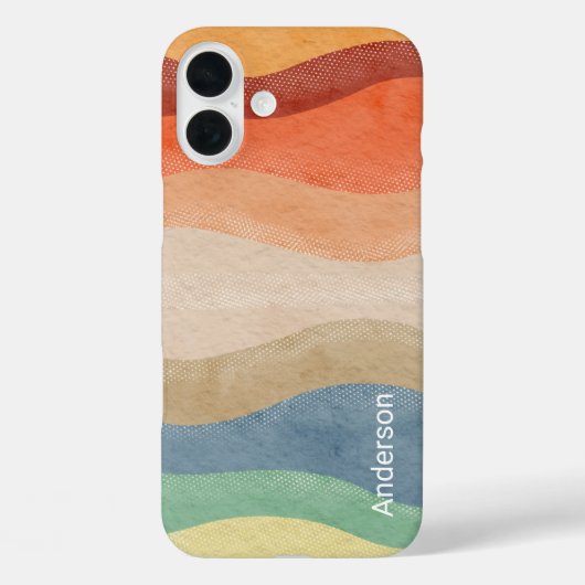 モダン エレガント レトロ ライン モノグラム Case-Mate iPhoneケース (裏面)