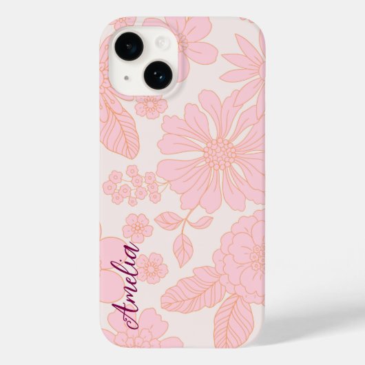 モダン エレガント レトロ ライン モノグラム Case-Mate iPhoneケース (裏面)