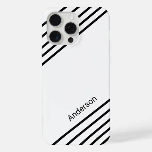 モダン エレガント レトロ ライン モノグラム iPhoneケース (裏面)
