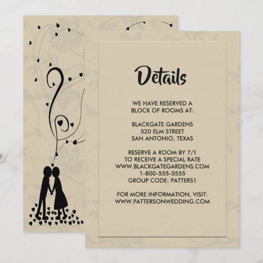 モダン エレガント ロマンティック エンクロージャー 招待状 (正面/裏面)