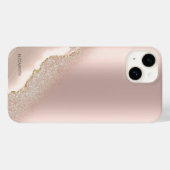 モダン エレガント ローズゴールド ラメ 大理石柄 Case-Mate iPhoneケース (裏面 (横))