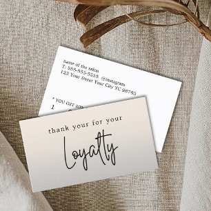 モダン エレガント 偽金属 太字 サロン ショップ ロイヤリティカード