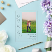 モダン エレガント 写真 Save the Date アクリル招待状 (インサイチュ (ウェディング))