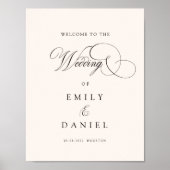 モダン,エレガント,手書きフォント結婚, ポスター (正面)