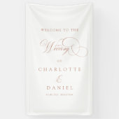 モダン,エレガント，手書きフォント，白結婚い 横断幕 (縦)