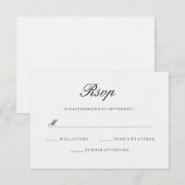モダン・エレガント 白黒の結婚式RSVP 出欠カード (正面/裏面)