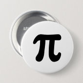モダン, エレガント，白黒のPi記号 缶バッジ (正面&裏面)