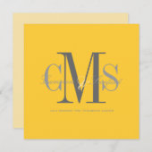モダン + エレガント / 黄色 + グレー 招待状 (正面/裏面)