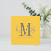 モダン + エレガント / 黄色 + グレー 招待状 (スタンド正面)