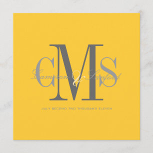 モダン + エレガント / 黄色 + グレー 招待状