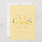 モダン + エレガント / 黄色 + グレー 招待状 (裏面)