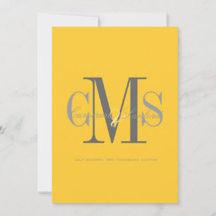 モダン + エレガント / 黄色 + グレー 招待状