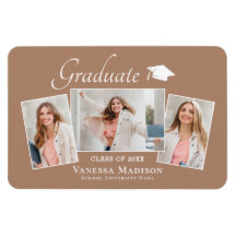 モダン | エレガント 3フォトグラードアナウンスメントマグネット