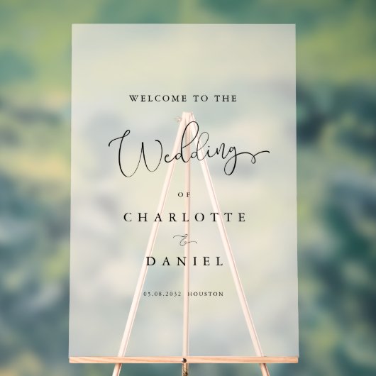 モダン, エレガント, Beige-White-Transparent, Script, アクリルサイン (ニュートラル)