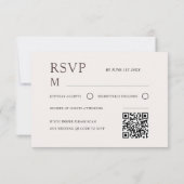 モダン オフホワイト & アイボリー 水彩フラワーのRSVP 出欠カード (裏面)