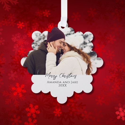モダン オリジナル メリークリスマス 写真 オーナメントカード