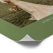 モダン オリーブグリーン ウェディング カップル フォト アーチ ポスター (角)