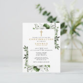 モダン オリーブグリーン ボタニカル 現代風 確認案内 ポストカード (スタンド正面)