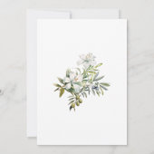 モダン オリーブ フラワーブライダルシャワー 招待状 (裏面)