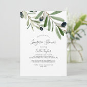 モダン オリーブ ブランチ ランジェリー シャワー 招待状 (スタンド正面)