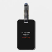 モダン オレンジとブラックのモノグラム ラゲッジタグ (裏面縦)