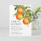 モダン オレンジ シトラス ブライダル シャワー 招待状 (スタンド正面)