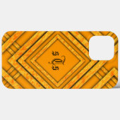 モダン オレンジ ダイヤモンド モノグラム Case-Mate iPhoneケース (裏面 (横))