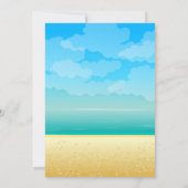 モダン オレンジ トロピカル ビーチ バースデー パーティー 招待状 (裏面)