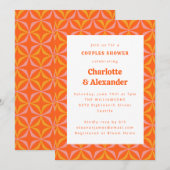 モダン オレンジ レトロ ボールド タイポグラフィ カップルシャワー 招待状 (正面/裏面)
