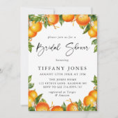 モダン オレンジ レモン シトラス ブライダル シャワー 招待状 (正面)