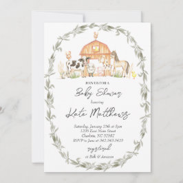 モダン オンファーム ベビーシャワー 招待状