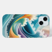 モダン オーシャン カラフル ウェーブ 抽象芸術 Case-Mate iPhoneケース (裏面 (横))
