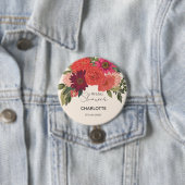 モダン オータム フラワーブーケ ブライダルシャワー 缶バッジ (インサイチュ)