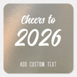 モダン オーダーメイド ブラッシュドメタル 2026 新年 パーティー スクエアシール