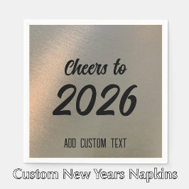 モダン オーダーメイド ブ러ッシュドメタル 2026 新年 パーティー スタンダードカクテルナプキン